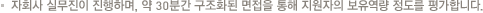 자회사 실무진이 진행하며, 약 30분간 구조화된 면접을 통해 지원자의 보유역량 정도를 평가합니다. 