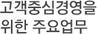 고객중심경영을 위한 주요업무